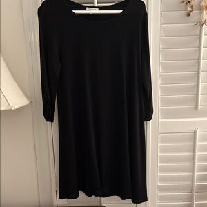 Garnet Hill Classic Black Long Sleeve Dress